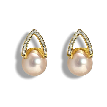 Arché Pearl Earrings -Gold