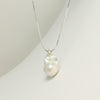 Gleaming Baroque Pearl Silver Necklace