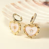 Ivory Heart Zircon Earrings