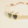 Ivory Heart Zircon Earrings