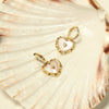 Ivory Heart Zircon Earrings