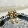 Gold Leopard Pearl Stud Earrings
