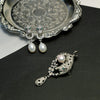 Silver Leopard Pearl Stud Earrings