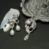 Silver Leopard Pearl Stud Earrings