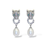Silver Leopard Pearl Stud Earrings