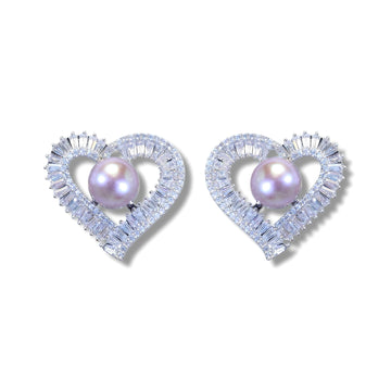 Pearl Heart Glow Earrings