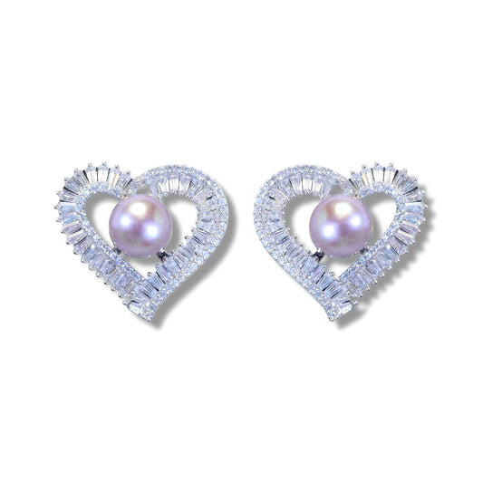 Pearl Heart Glow Earrings