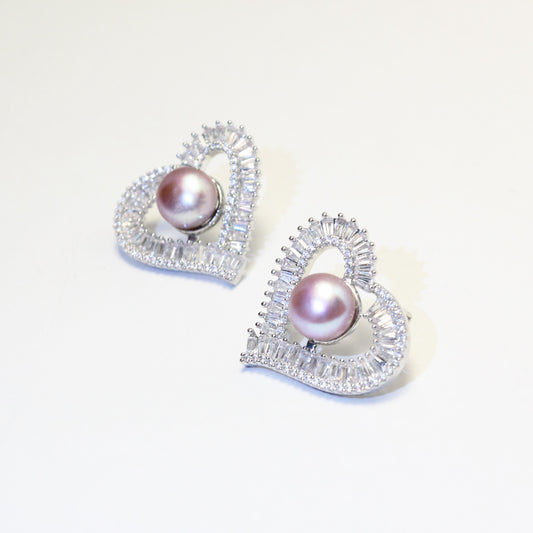 Pearl Heart Glow Earrings