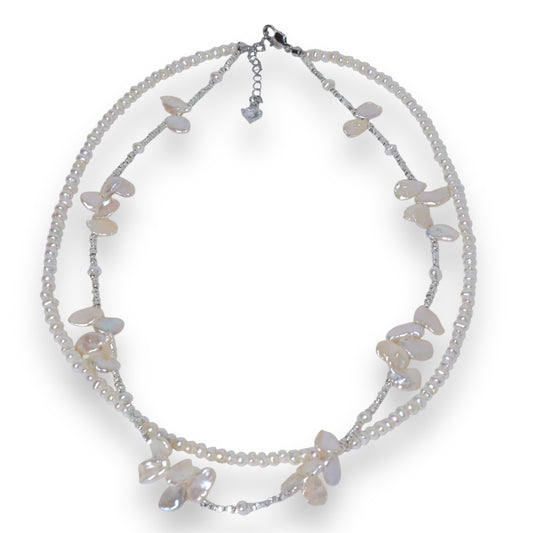 Pearl Blossom Duo Necklace