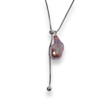 Pink Baroque Pearl Adjustable Necklace