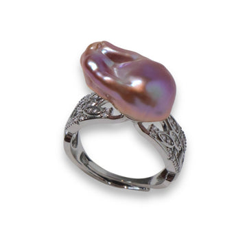 Stunning Silver Baroque Pearl Ring