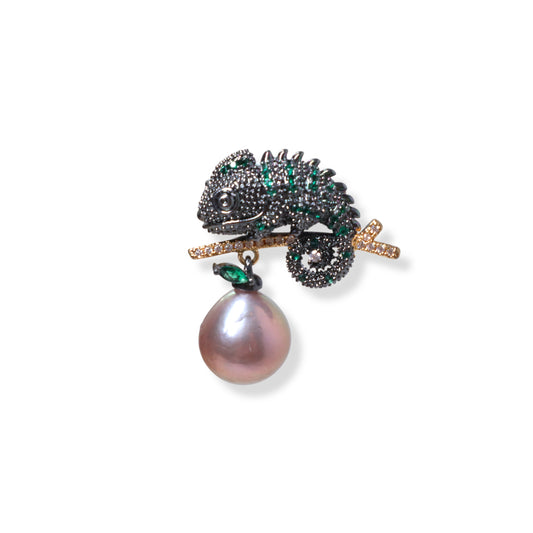 Chameleon Whisper Pearl Brooch