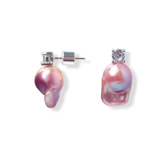 Aurora Pink Baroque Pearl Earrings