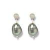 Black Baroque Pearl Sterling Silver Earrings