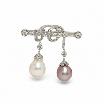 Chatsworth Pearl Brooch- Silver