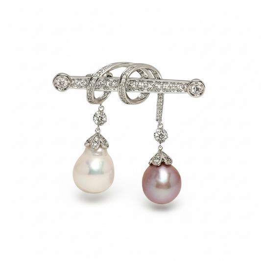 Chatsworth Pearl Brooch- Silver