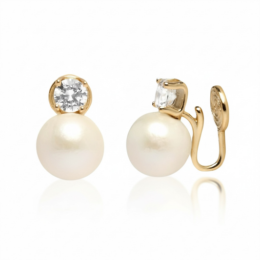 Lumière Perle Gold Ear Clips