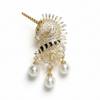 Imperial Unicorn Pearl Brooch