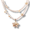 Rosé Petal Long Pearl Necklace by NINEMOO – product view 6