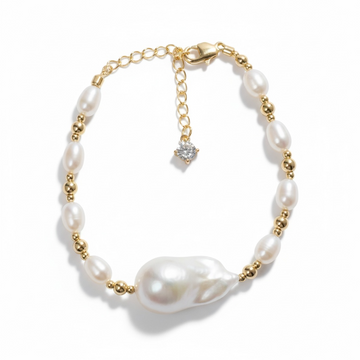 Golden Baroque Pearl Glow Bracelet