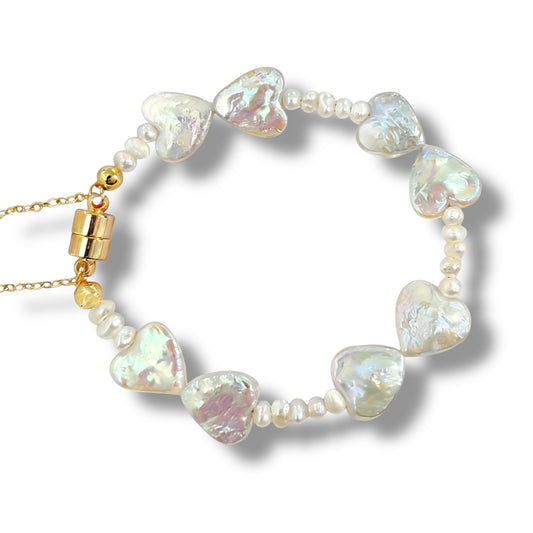 Baroque Heart Pearl Bracelet