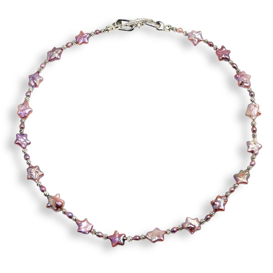 Starry Veil Pearl Necklace