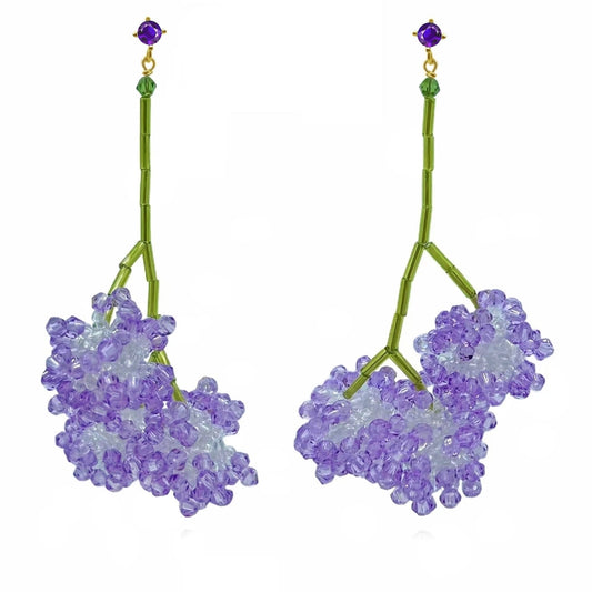 Purple Hydrangea Bloom Earrings