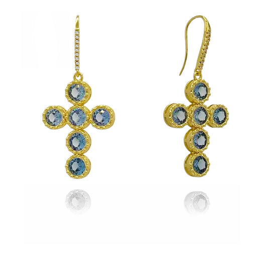 Florentine Elegance Cross Earrings