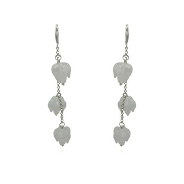 White Bluebell Silver Earrings