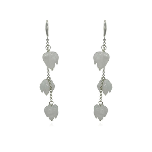 White Bluebell Silver Earrings