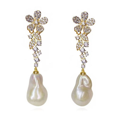 Petal Rain Baroque Pearl Earrings