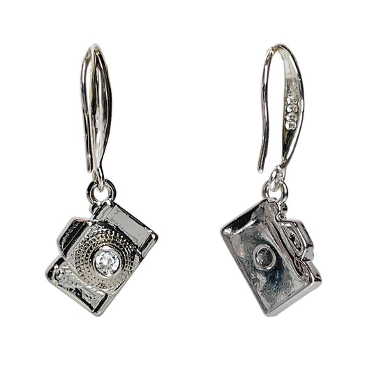 Reflective Camera Charm Earrings