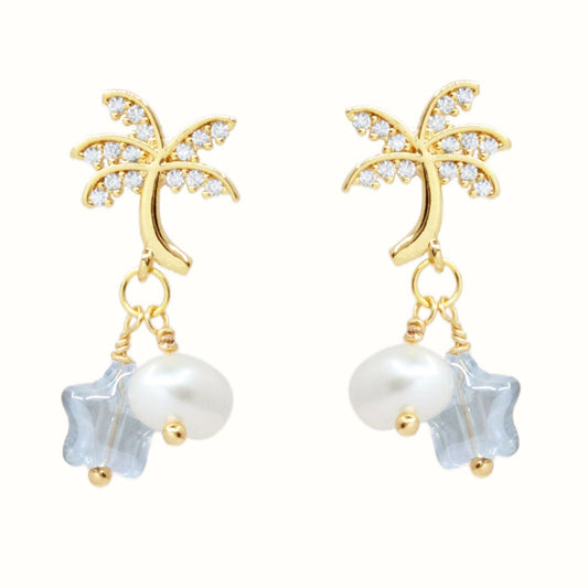 Starry Coconut Pearl Earrings