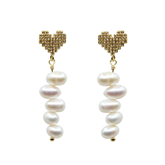 Heartfelt Pearl String Earrings