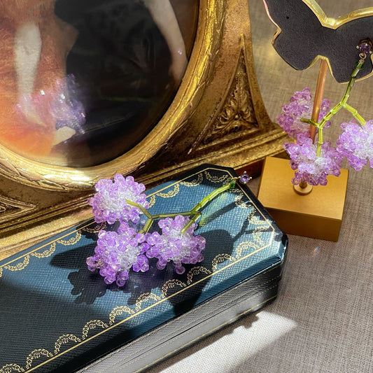 Purple Hydrangea Bloom Earrings