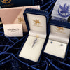 Nacre Gris Ligne brooch and Nacre Noire pearl studs in velvet boxes