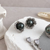 Nacre Noire bloom earrings art detail