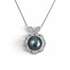 Nacre Noire halo necklace white background