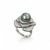 Nacre Noire petal ring white background
