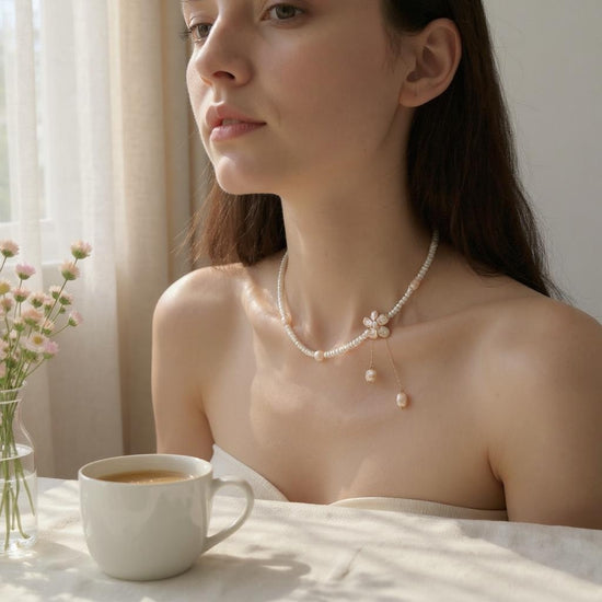 Aurélie Petal Necklace by NINEMOO – product view 4
