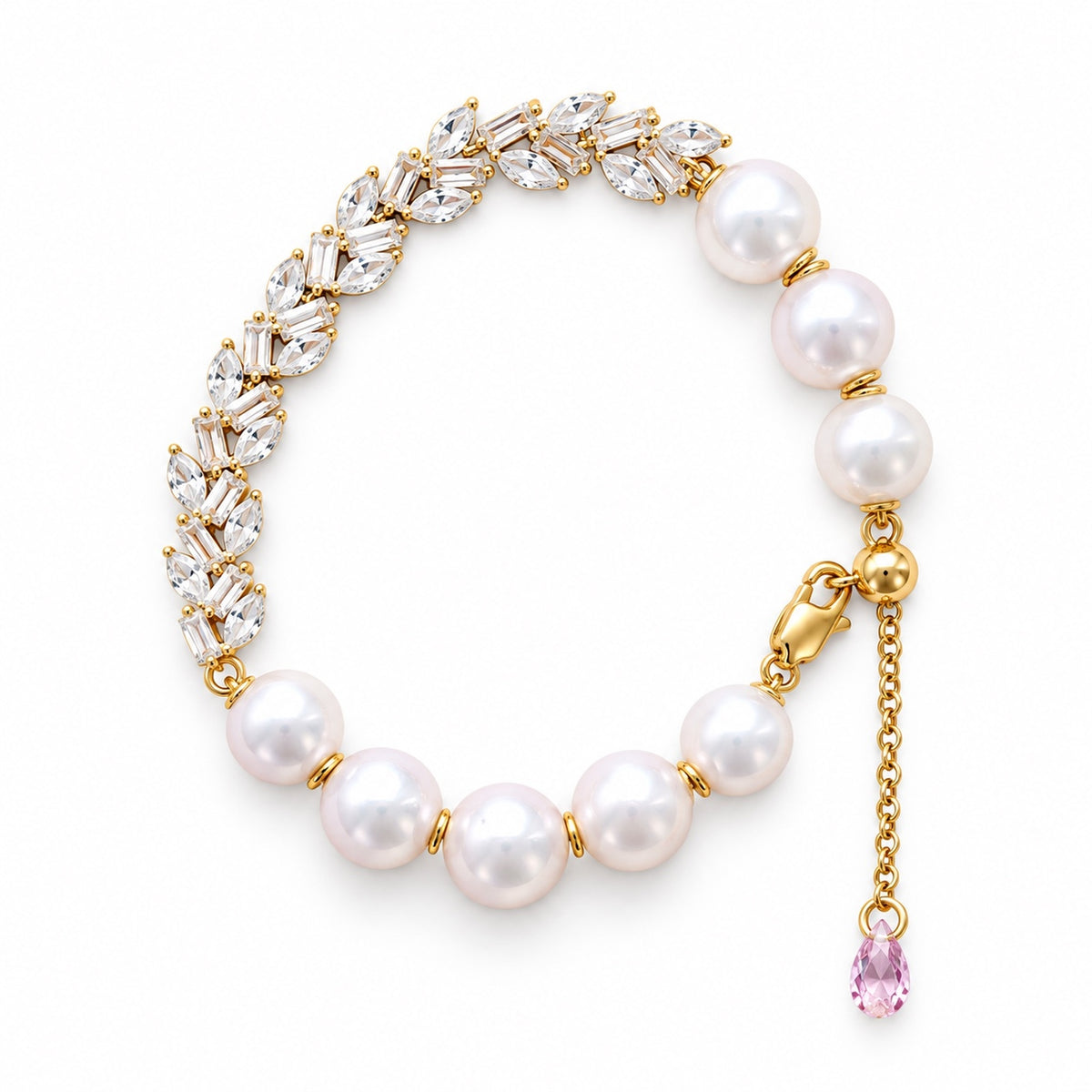 Ballet Rosé En Pointe pearl bracelet on white background