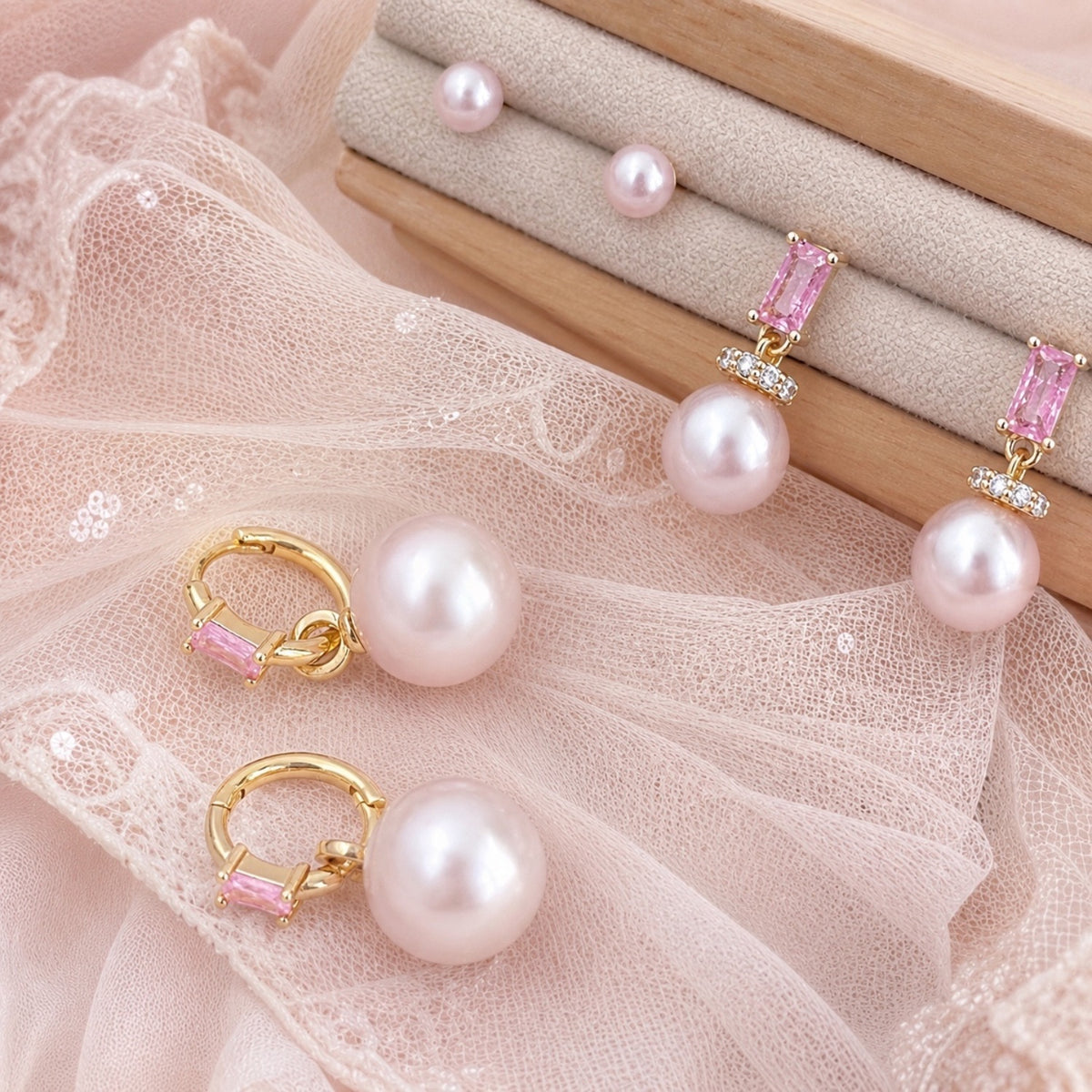 Ballet Rosé Pas de Deux Earrings by NINEMOO – product view 4