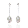 Baroque Pearl Drop Silver Chain Earrings by NINEMOO – product image