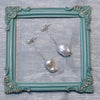 Baroque Pearl Drop Silver Chain Earrings by NINEMOO – alternate view