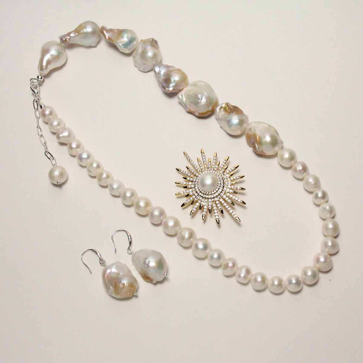 Multi-Way Large Baroque Pearl Necklace by NINEMOO – product view 4