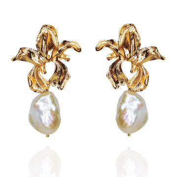 Bauhinia Blossom Baroque Pearl Earrings by NINEMOO – product image