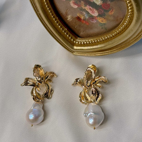 Bauhinia Blossom Baroque Pearl Earrings by NINEMOO – product view 4