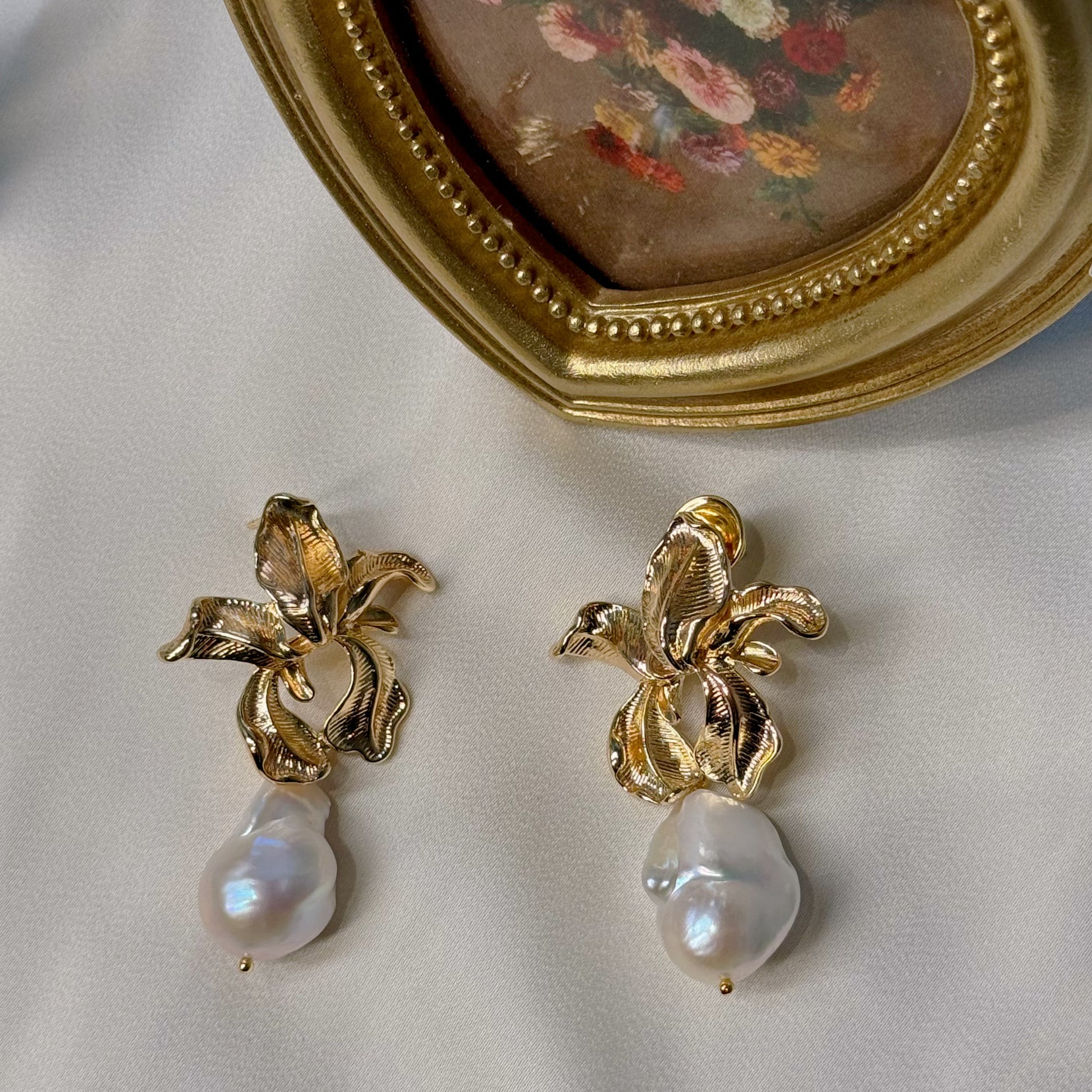 Bauhinia Blossom Baroque Pearl Earrings by NINEMOO – product view 4