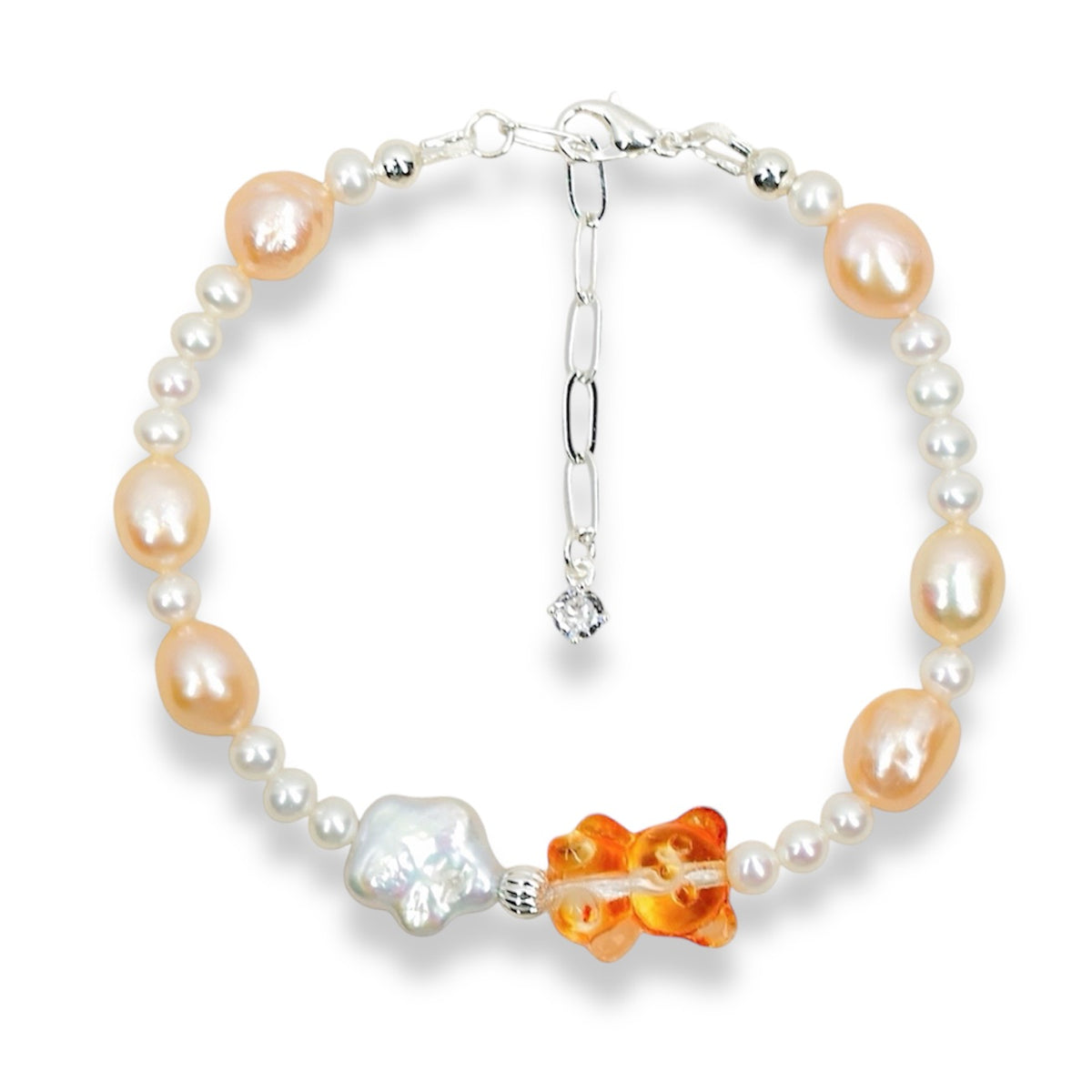 Crystal Bear Pearl Bracelet by NINEMOO – alternate view