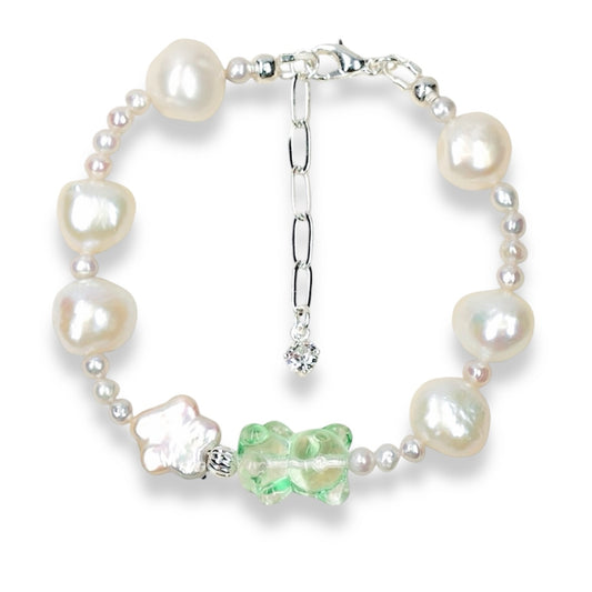 Crystal Bear Pearl Bracelet by NINEMOO – product view 4